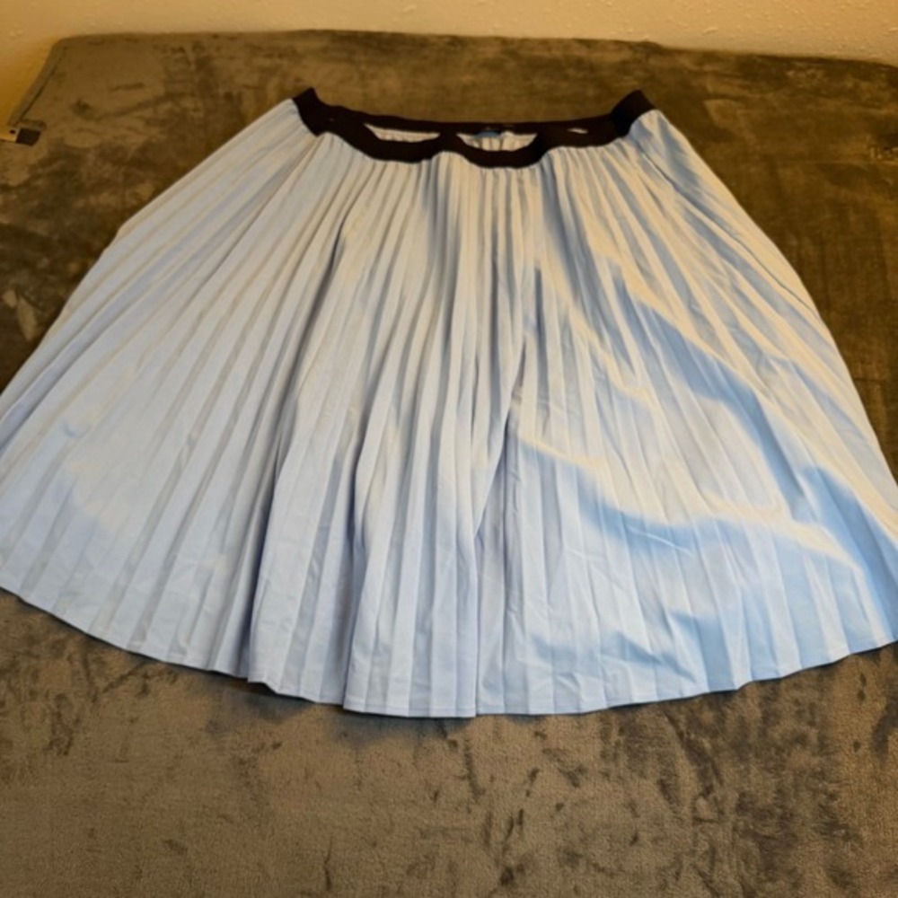Worthington Pleated Midi Skirt Womens 2X Large Blue Elastic Waist Accordion